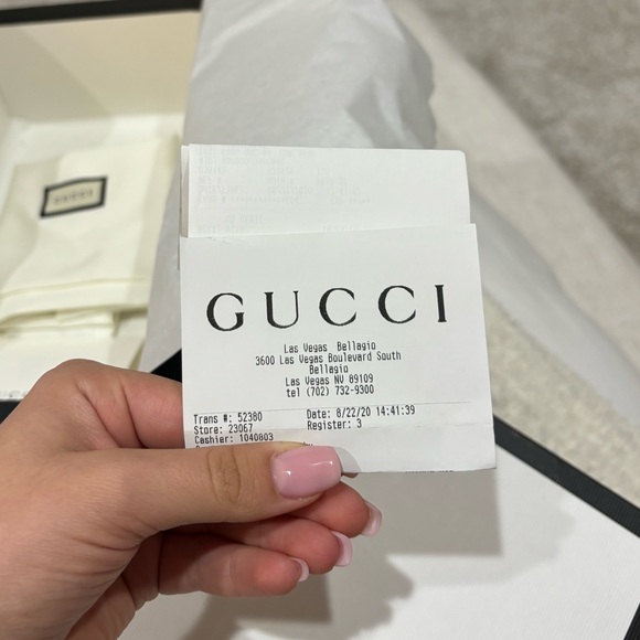 Gucci | WOMAN WALLET (599)GG LION TRAP. CHEVRON GG/LION M. WHITE/M.WHITE - Picture 9 of 9